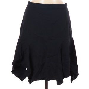 Max & Co Black Knee Length Skirt Asymmetrical Uneven Hem
